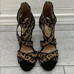 Jessica Simpson Leopard Print Strappy Heels